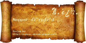 Nepper Árpád névjegykártya